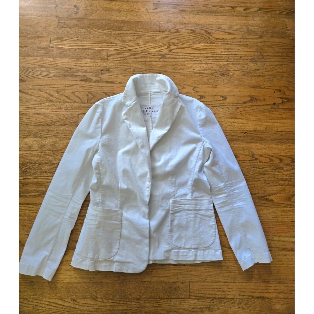 Frank & Eileen Dublin Italian Performance Blazer Jacket Tailored White Large